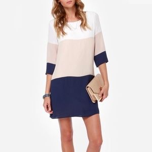 Lulu’s Citrus Grove Color Block Long Sleeve Dress